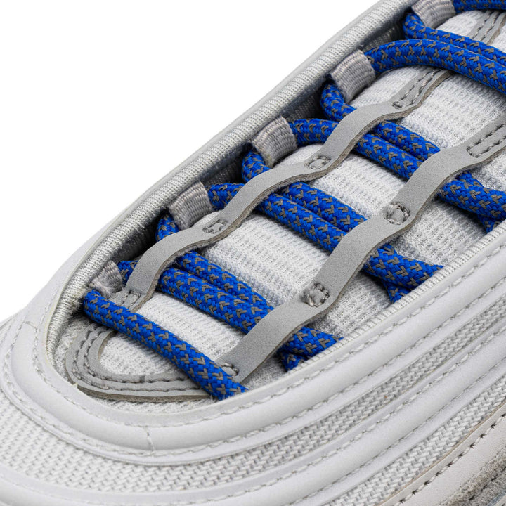 Lace Lab Blue 3M Inverse Rope Laces on shoe