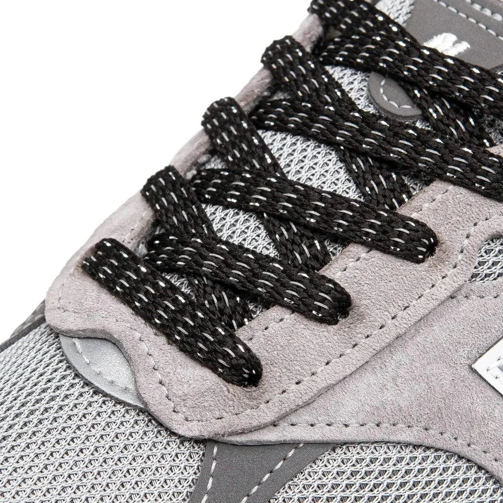 Lace Lab Black Reflective Flat Laces