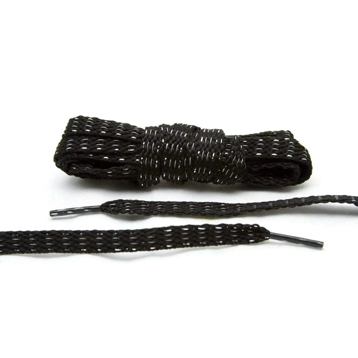 Lace Lab Black Reflective Flat Laces