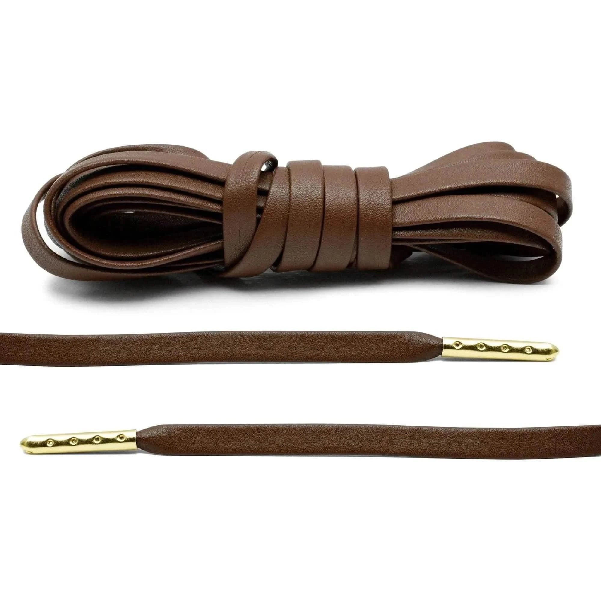 Buy Brown Luxury Leather Laces Gold Plated Online Lace Lab