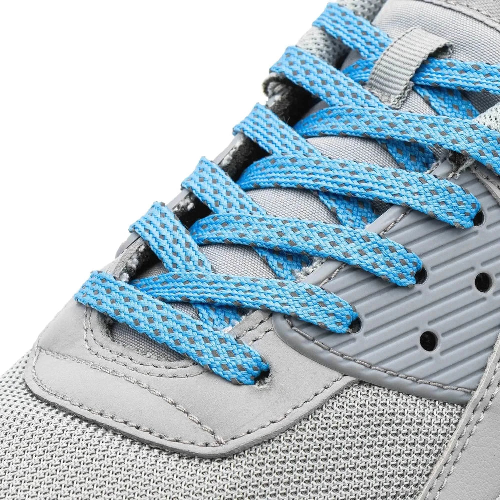 Lace Lab Cove Blue - Reflective Flat Laces 2.0