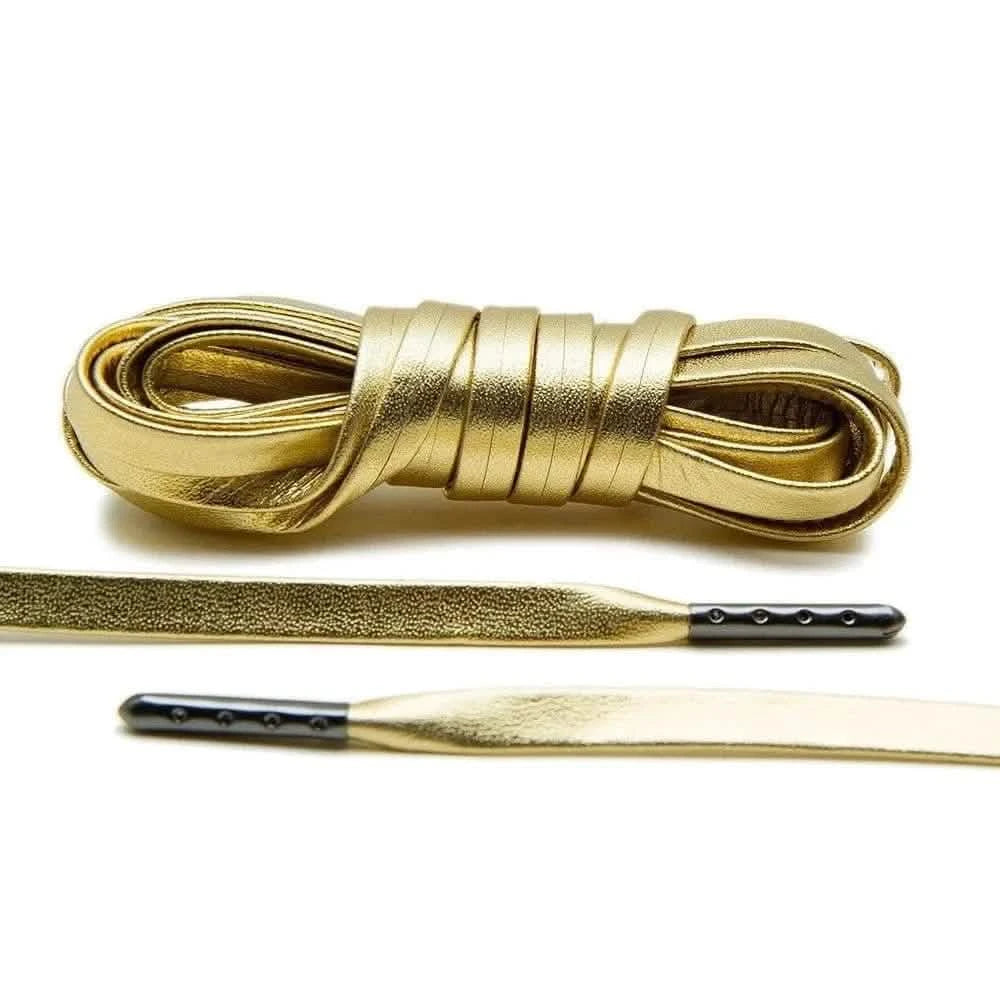 Lace Lab Gold Luxury Leather Laces - Gunmetal Plated