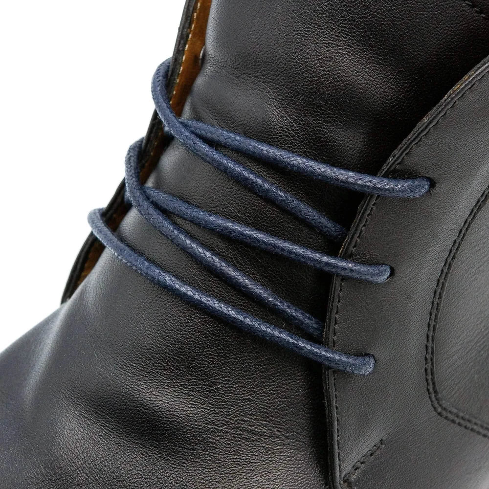 Lace Lab Navy Blue Waxed Dress Shoelaces