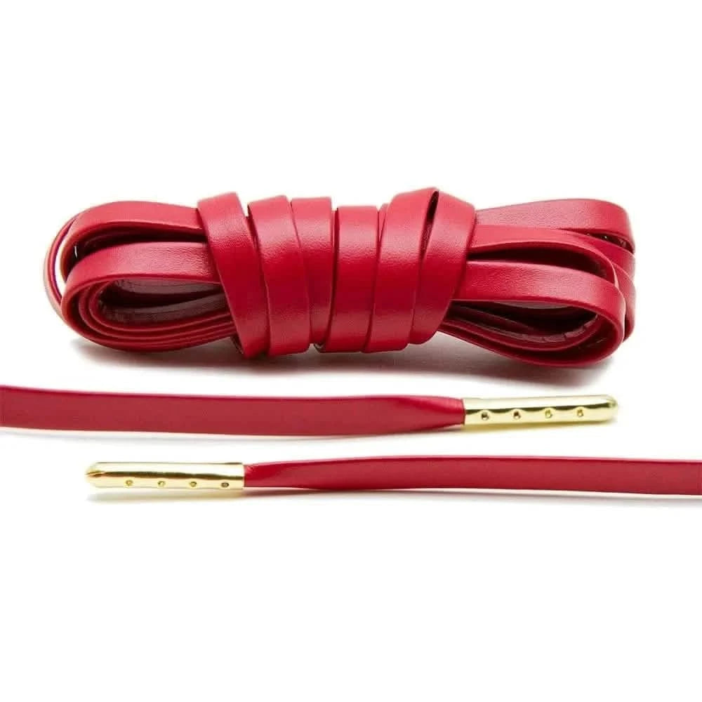 Lace Lab Red Luxury Leather Laces - Gold Plated