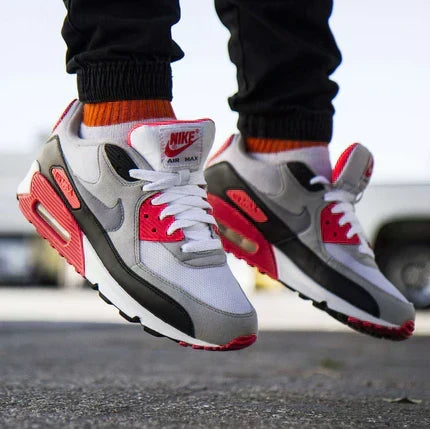 White and Orange Sneakers