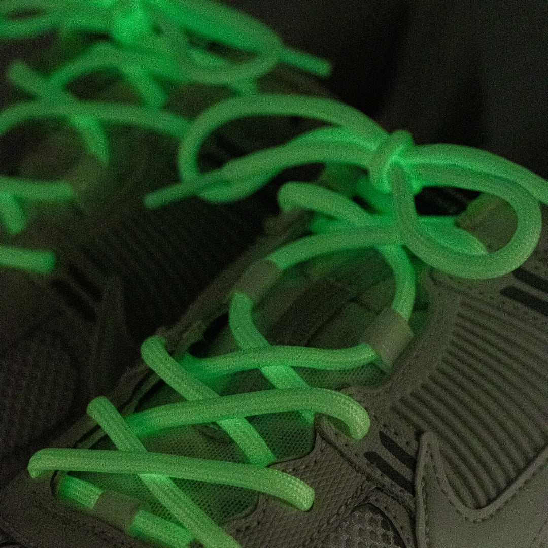 Nike Zoom Vomero 5 with Glow in the Dark Laces glowing