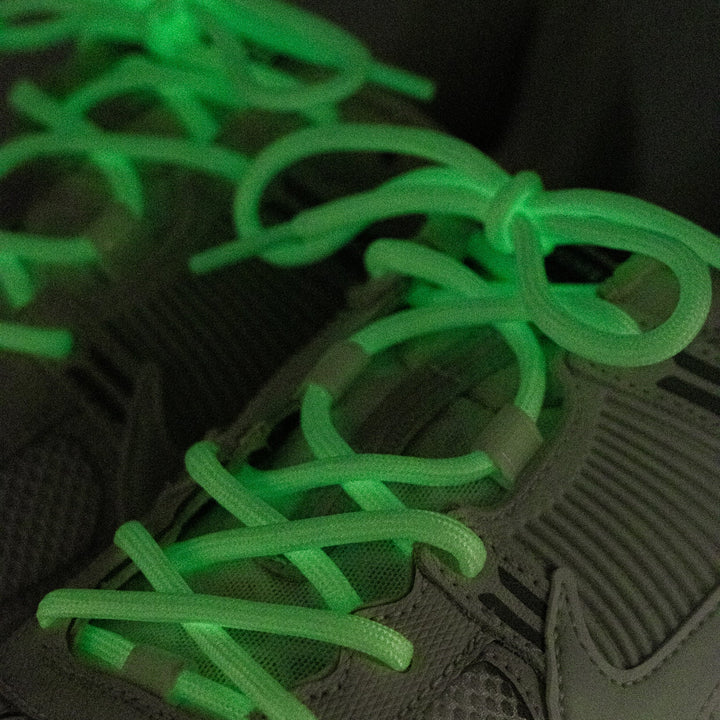 Nike Zoom Vomero 5 with Glow in the Dark Laces glowing