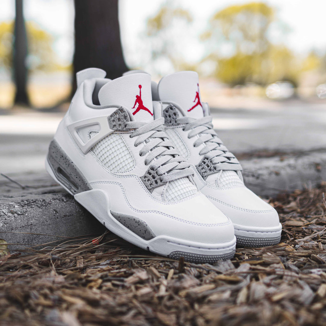 Nike Air Jordan 4s with Light Grey Lace Lab Jordan 1 Replacement Laces