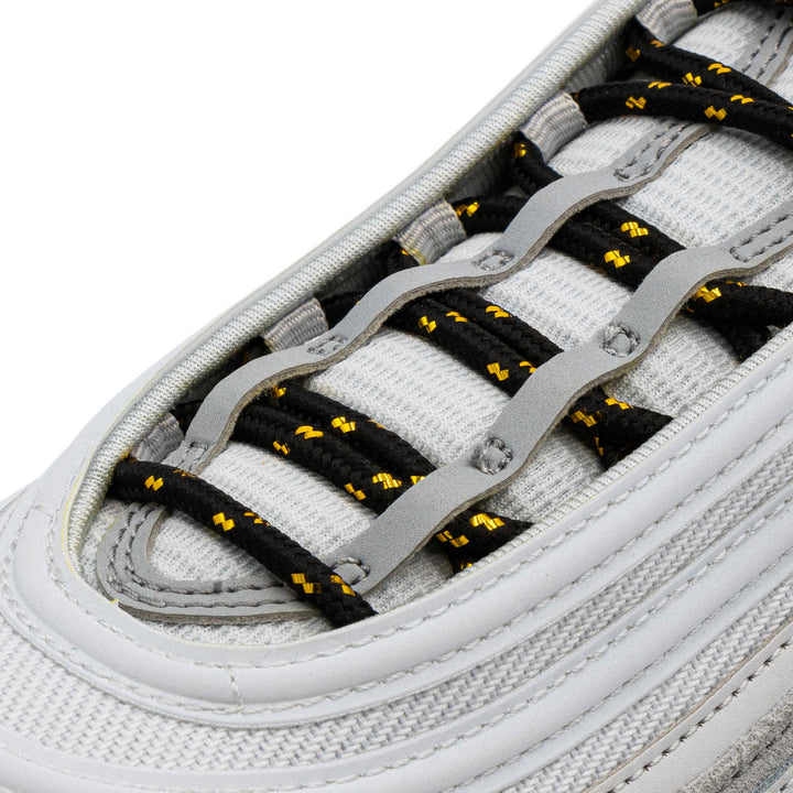 Lace Lab Black/Metallic Gold v2.0 Rope Laces on shoe