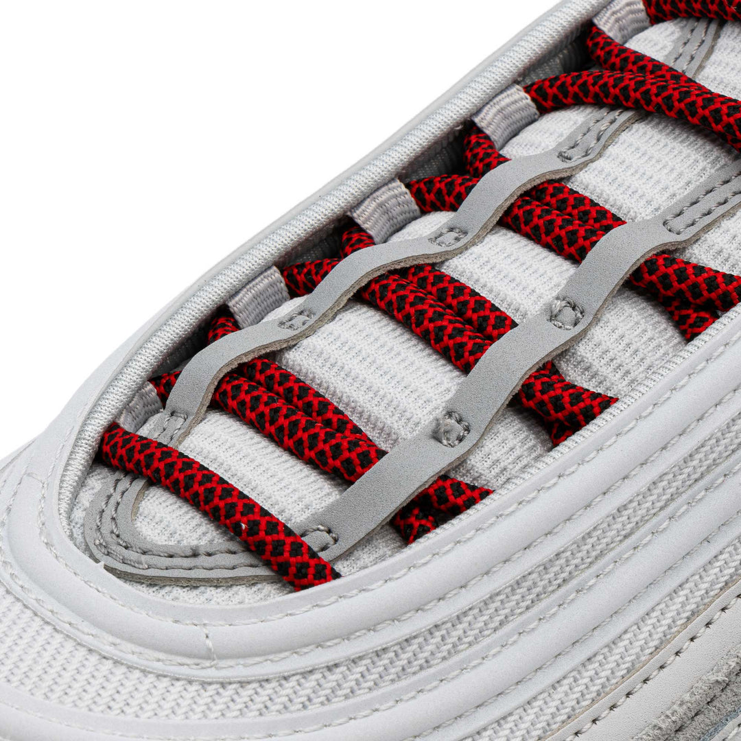 Lace Lab Black/Red Rope Laces on shoe