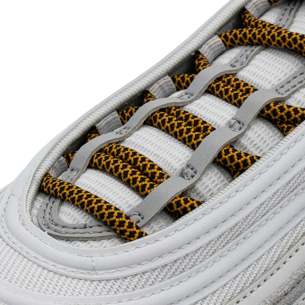 Lace Lab Black/Tan Rope Laces on shoe