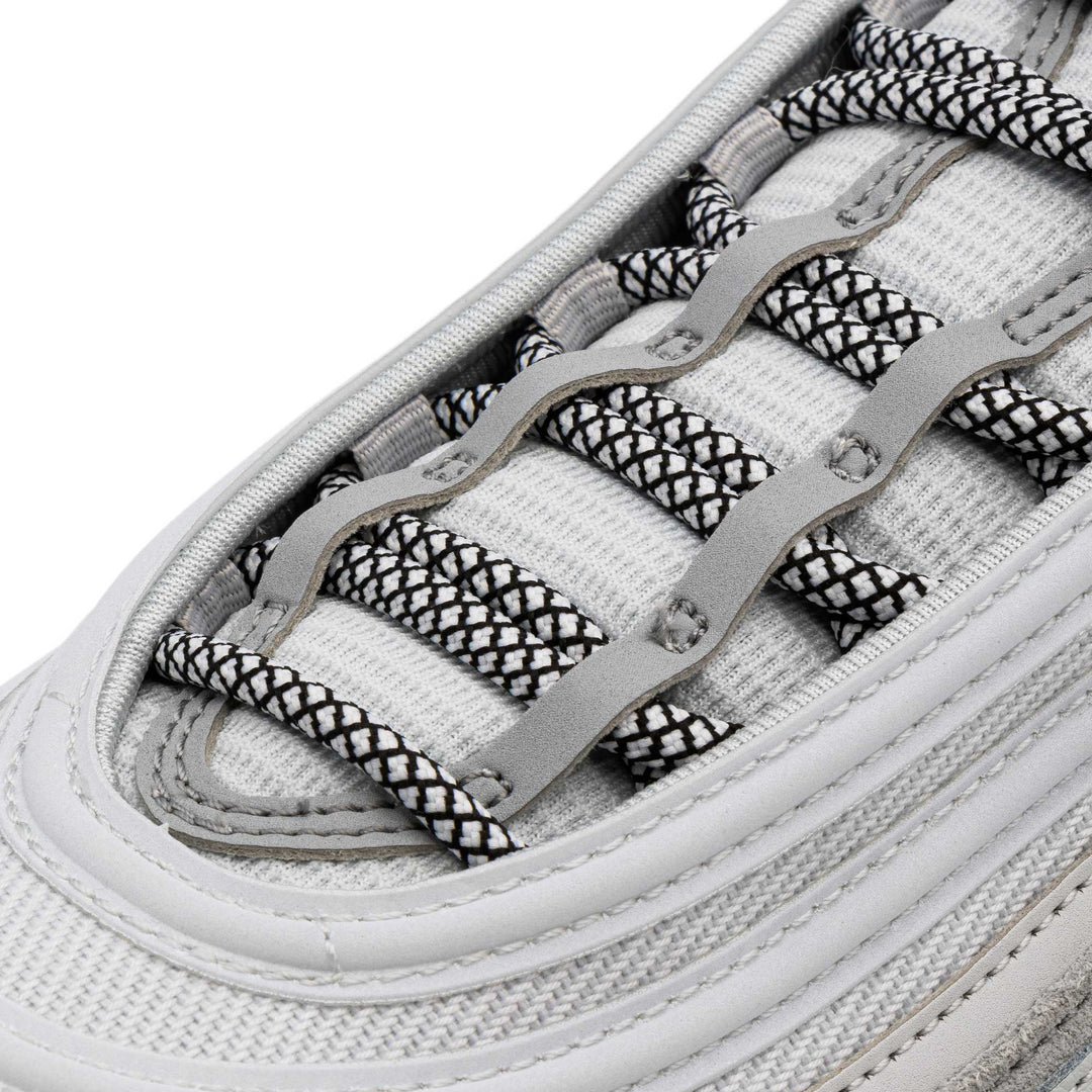 Lace Lab Black/White Rope Laces on shoe