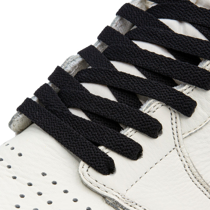 On Shoe picture of Lace Lab Black Jordan 1 Replacement Shoelaces