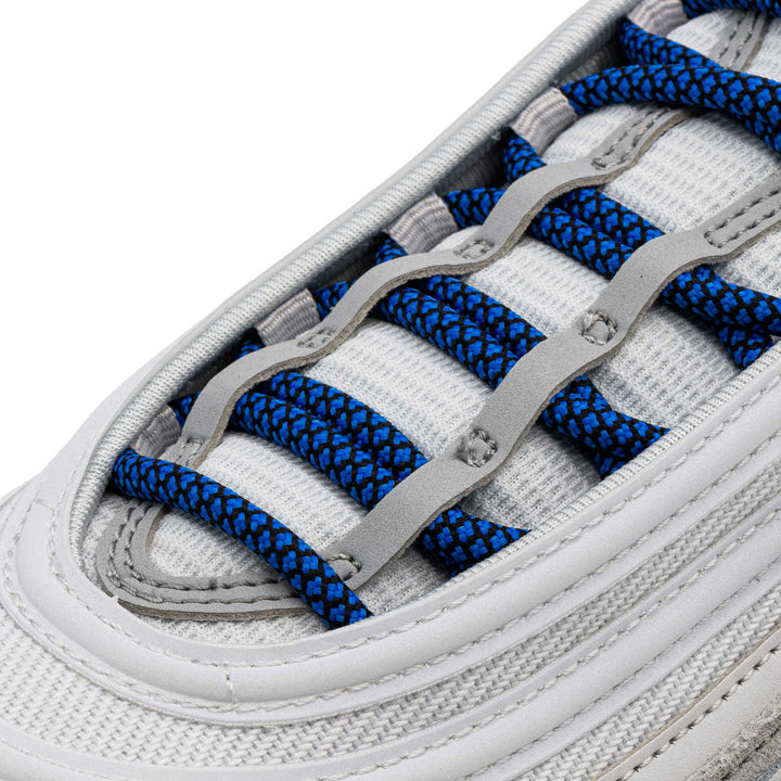Lace Lab Blue/Black Rope Laces on shoe