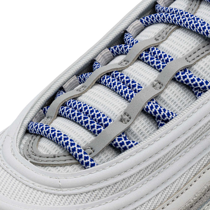 Lace Lab Blue/White Rope Laces on shoe