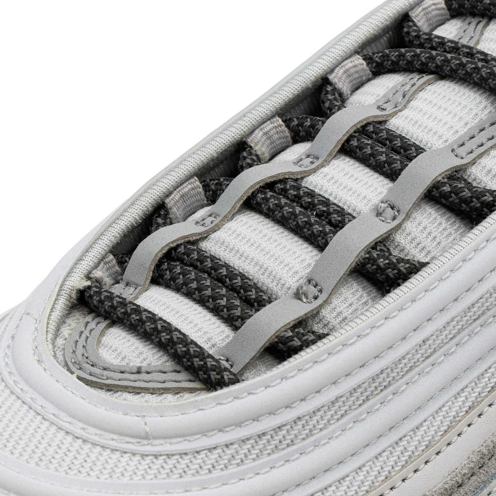 Lace Lab Charcoal 3M Inverse Rope Laces on shoe