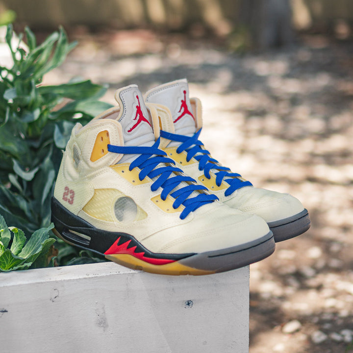 Off-White x Jordan 5 SP 'Sail with Lace Lab Royal Blue Jordan 1 Replacement Laces