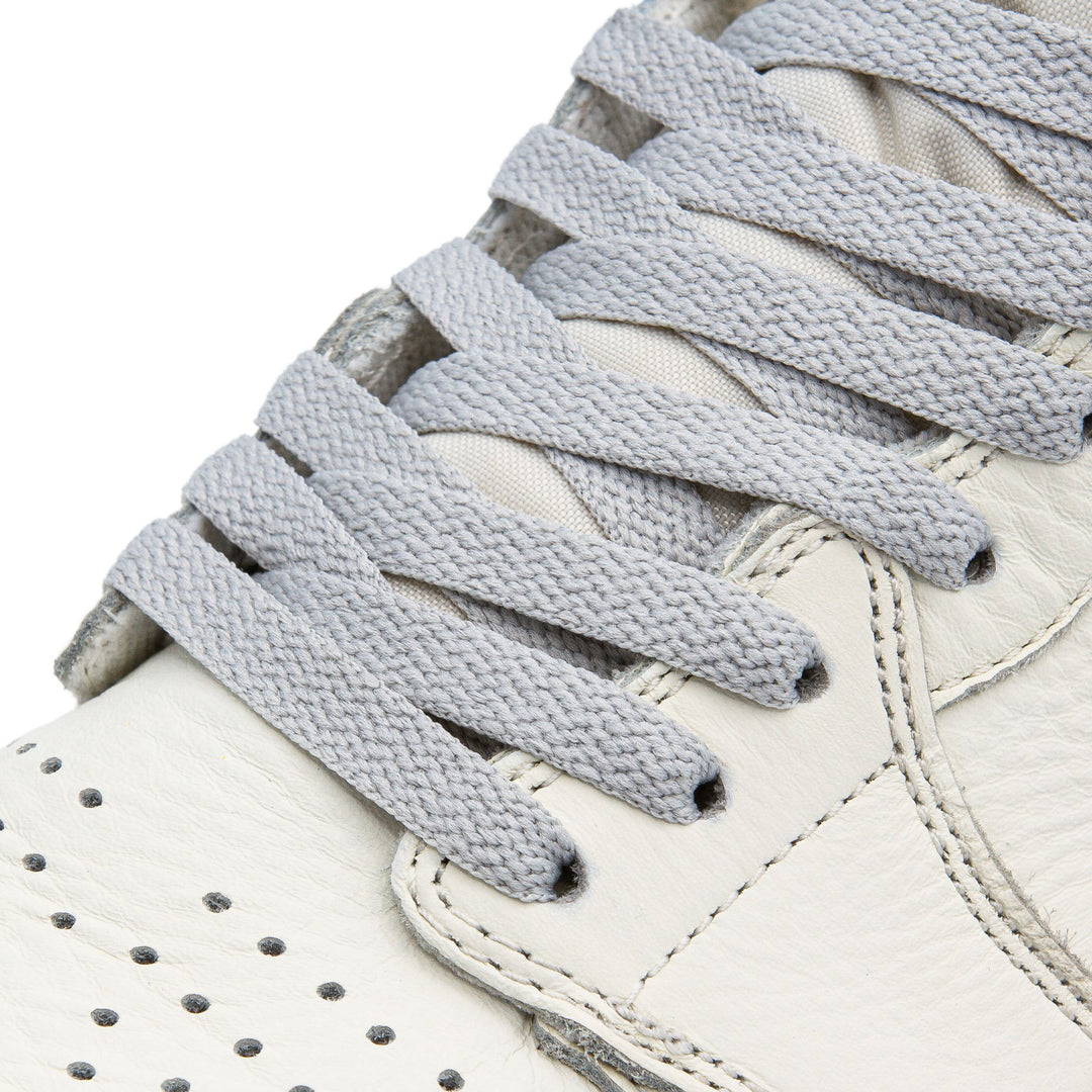 On Shoe picture of Lace Lab Light Grey Jordan 1 Replacement Shoelaces