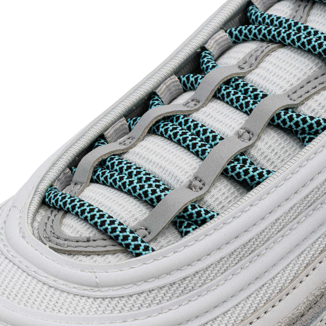 Lace Lab Mint/Black Rope Laces on shoes