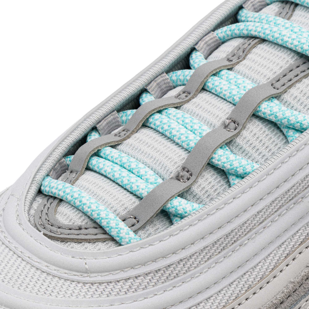 Lace Lab Mint Green/White Rope Laces on shoe