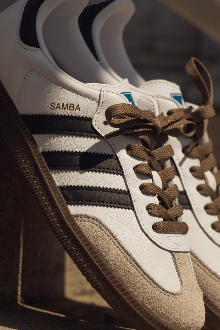 Lace Lab Jordan 1 Replacement Mocha Shoelaces on Adidas Samba
