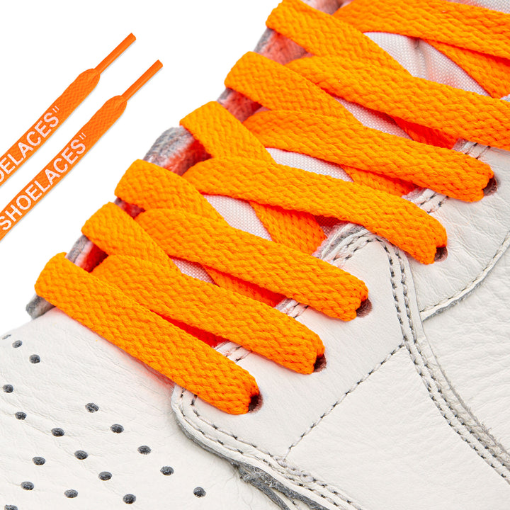"Cordones de zapatos" estilo blanquecino naranja neón