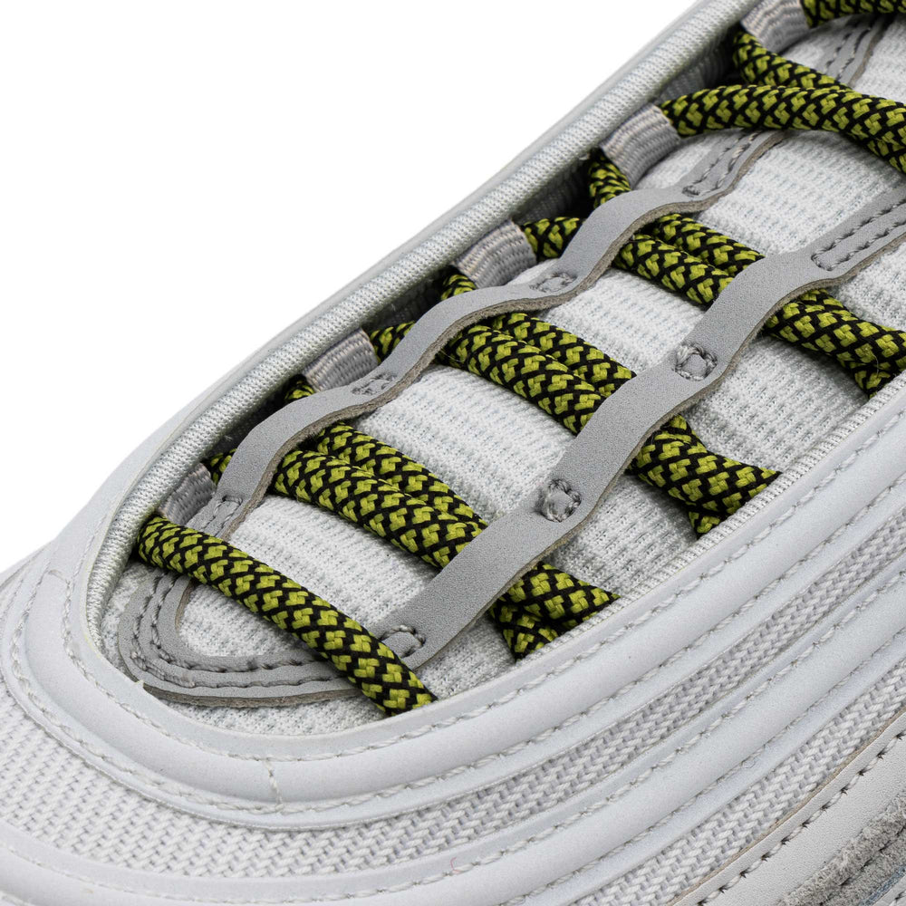 Lace Lab Olive/Black Rope Laces on shoe