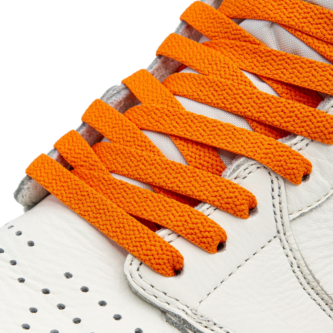 On Shoe picture of Lace Lab OrangeJordan 1 Replacement Shoelaces