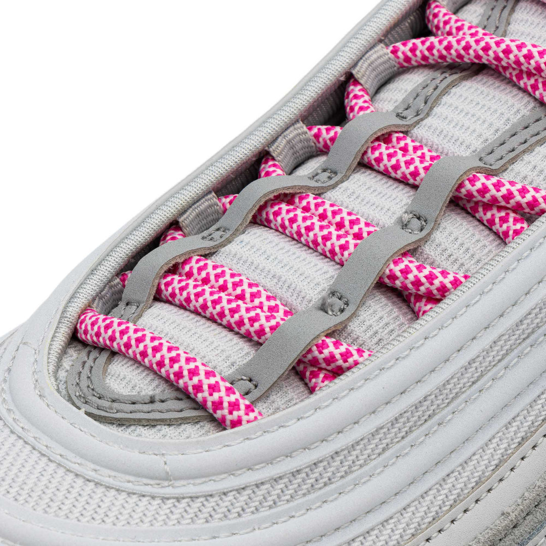 Lace Lab Pink/White Rope Laces on shoe