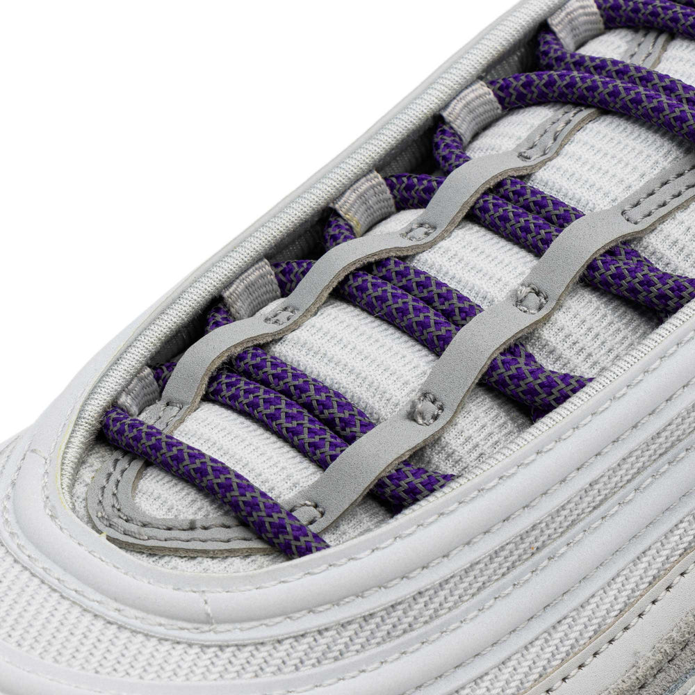 Lace Lab Purple 3M Reflective Rope Laces on shoe