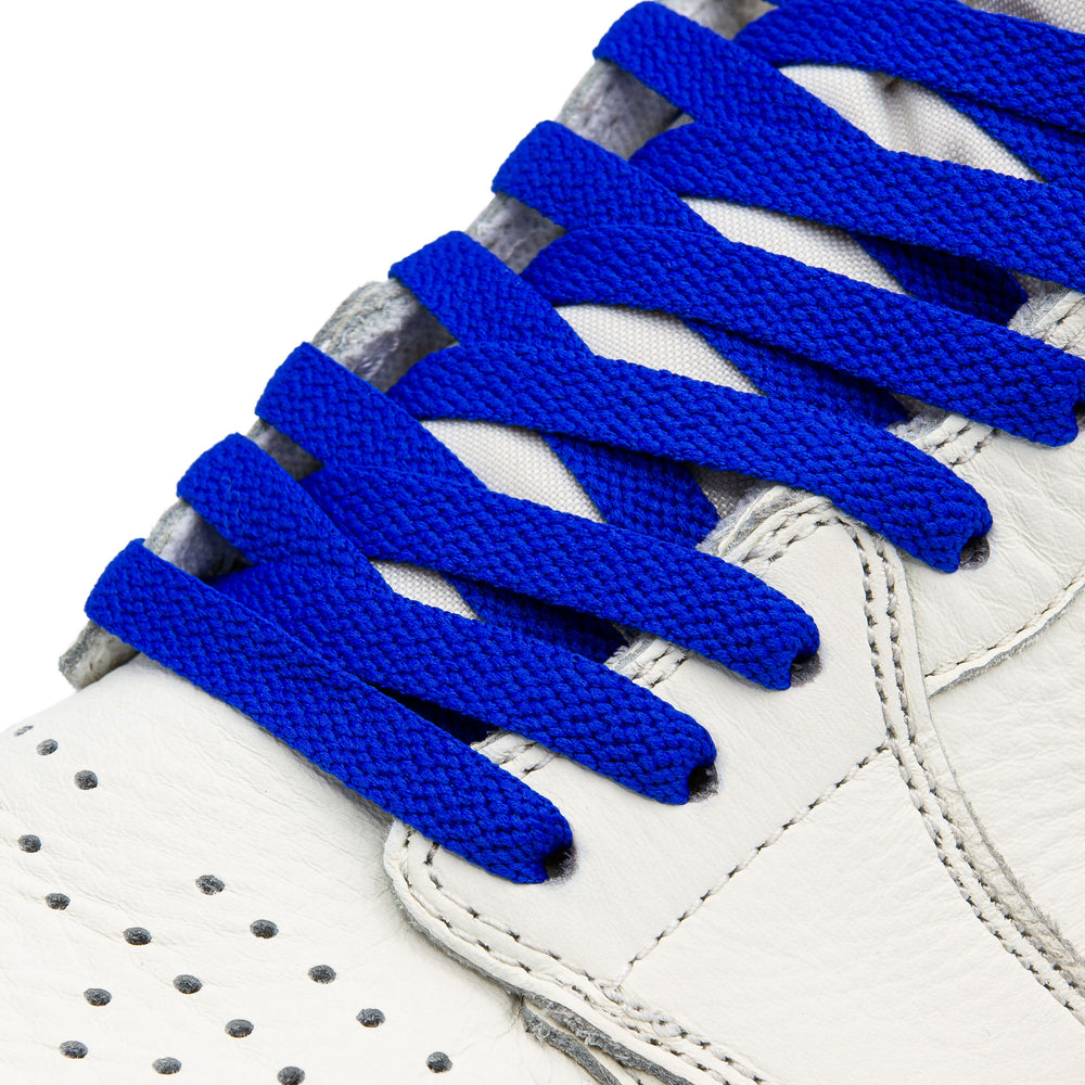 On Shoe picture of Lace Lab Blue Jordan 1 Replacement Shoelaces