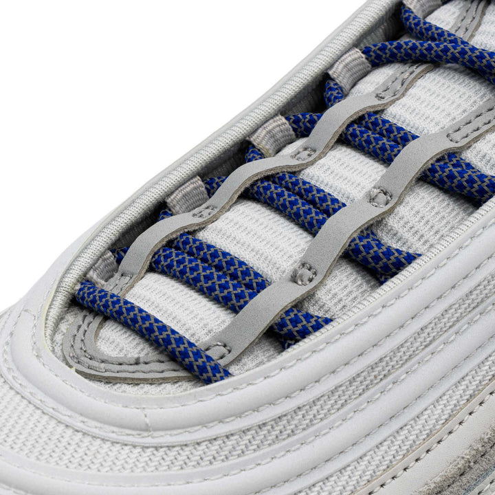 Lace Lab Sapphire 3M Reflective Rope Laces on shoe