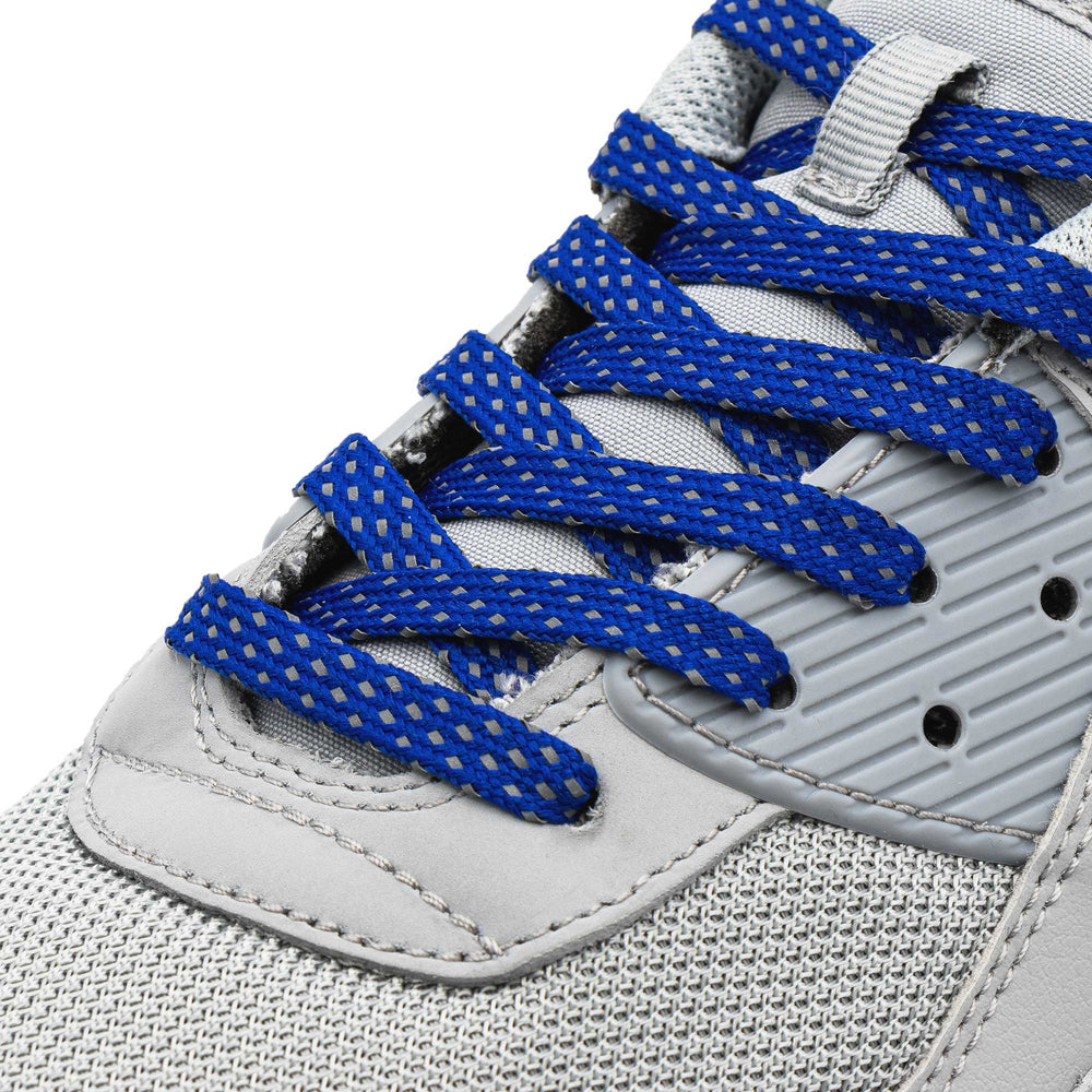 Sapphire Flat Reflective 2.0 Lace Lab Laces on Shoes