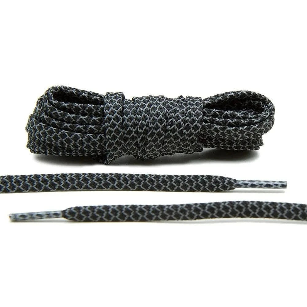 Black Reflective Flat Laces 1.0 - Lace Lab