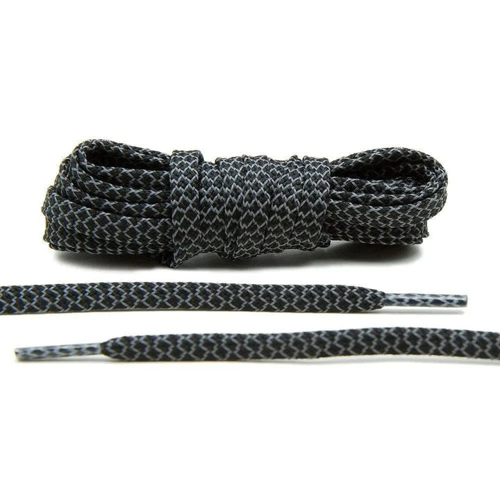 Black Reflective Flat Laces 1.0 - Lace Lab