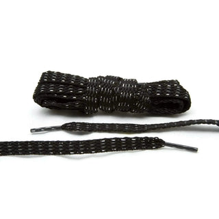 Black Reflective Flat Laces
