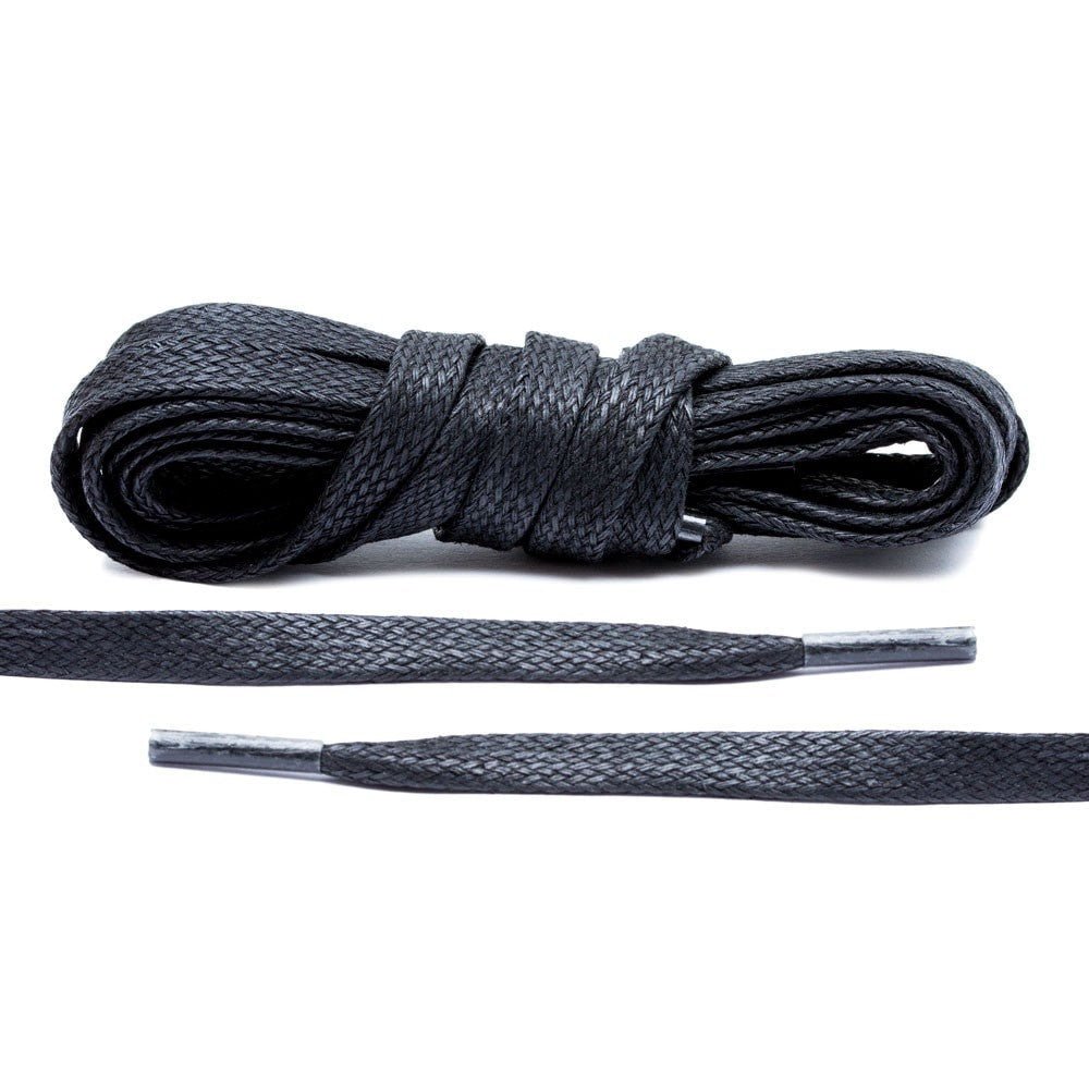 Black Waxed Shoe Laces - Lace Lab