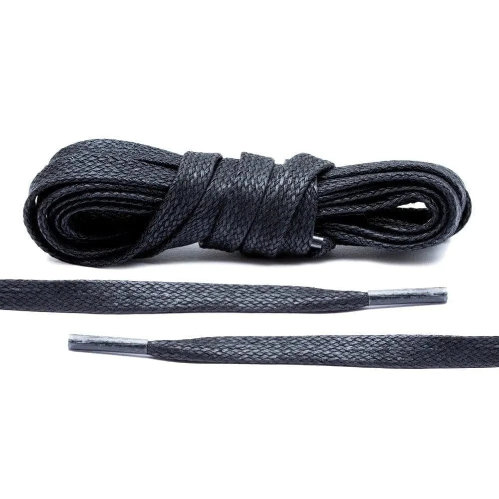 Black Waxed Shoe Laces - Lace Lab