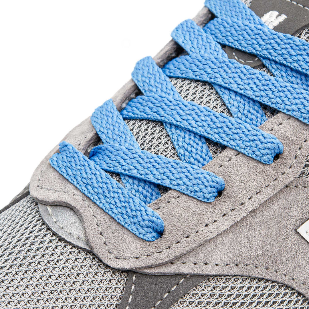 Flat Columbia Blue Lace Lab Laces on shoes