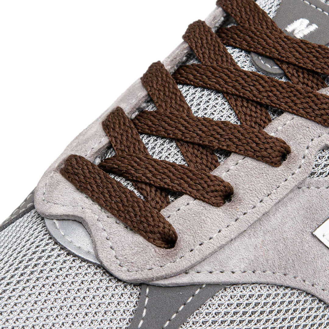Flat Brown Lace Lab Laces on shoes