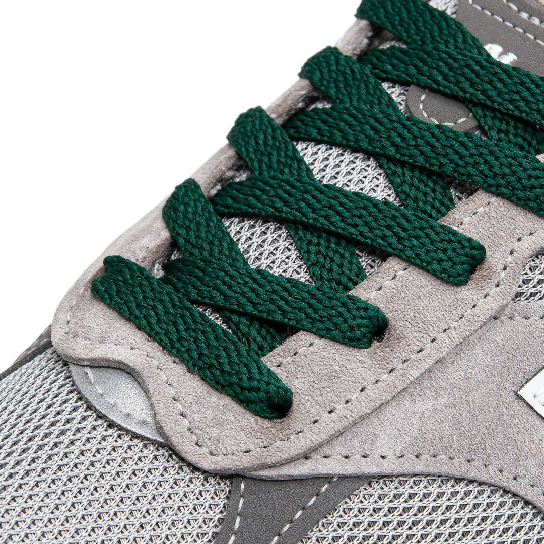Flat Dark Green Lace Lab Laces on shoes
