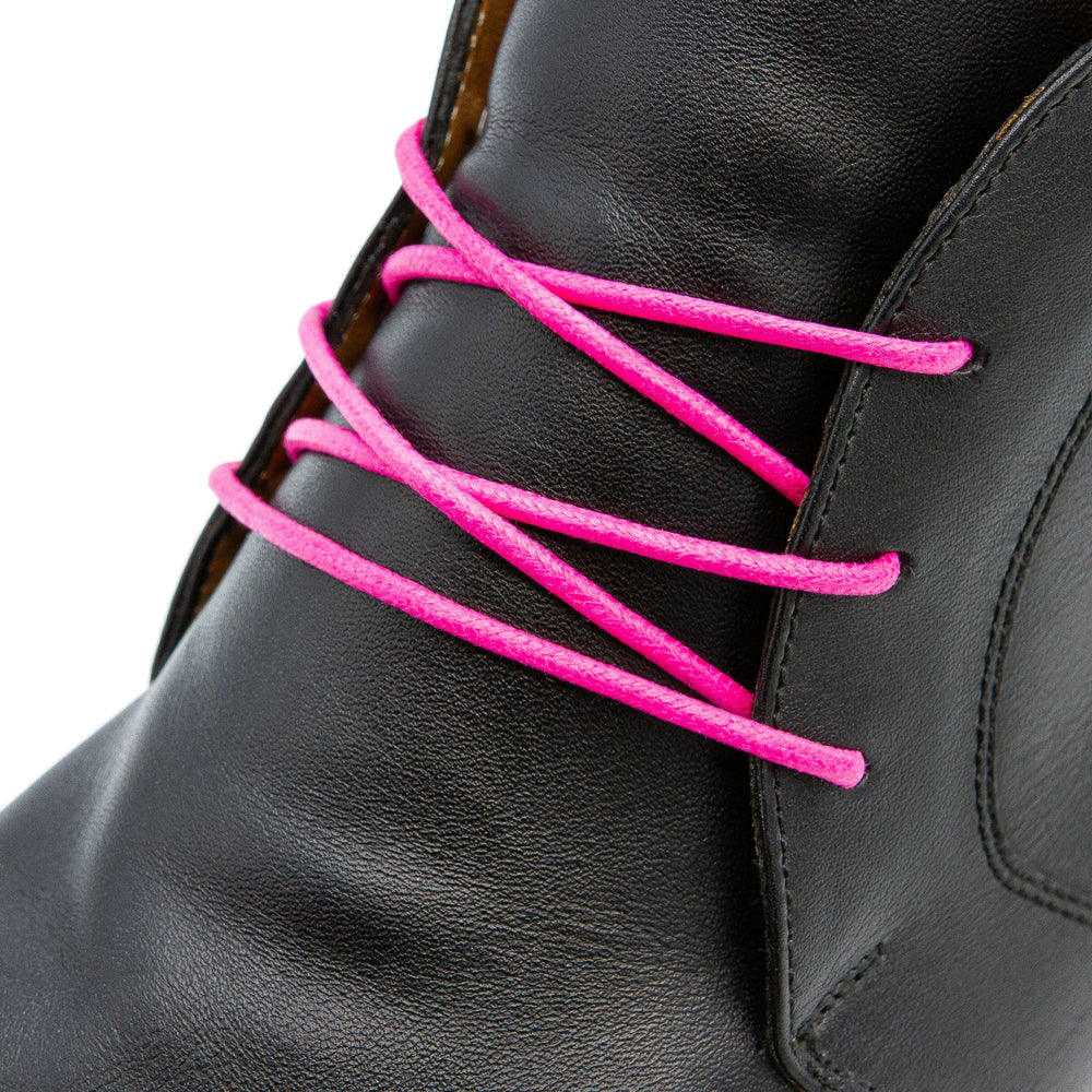 Hot Pink Waxed Dress Shoelaces - Lace Lab