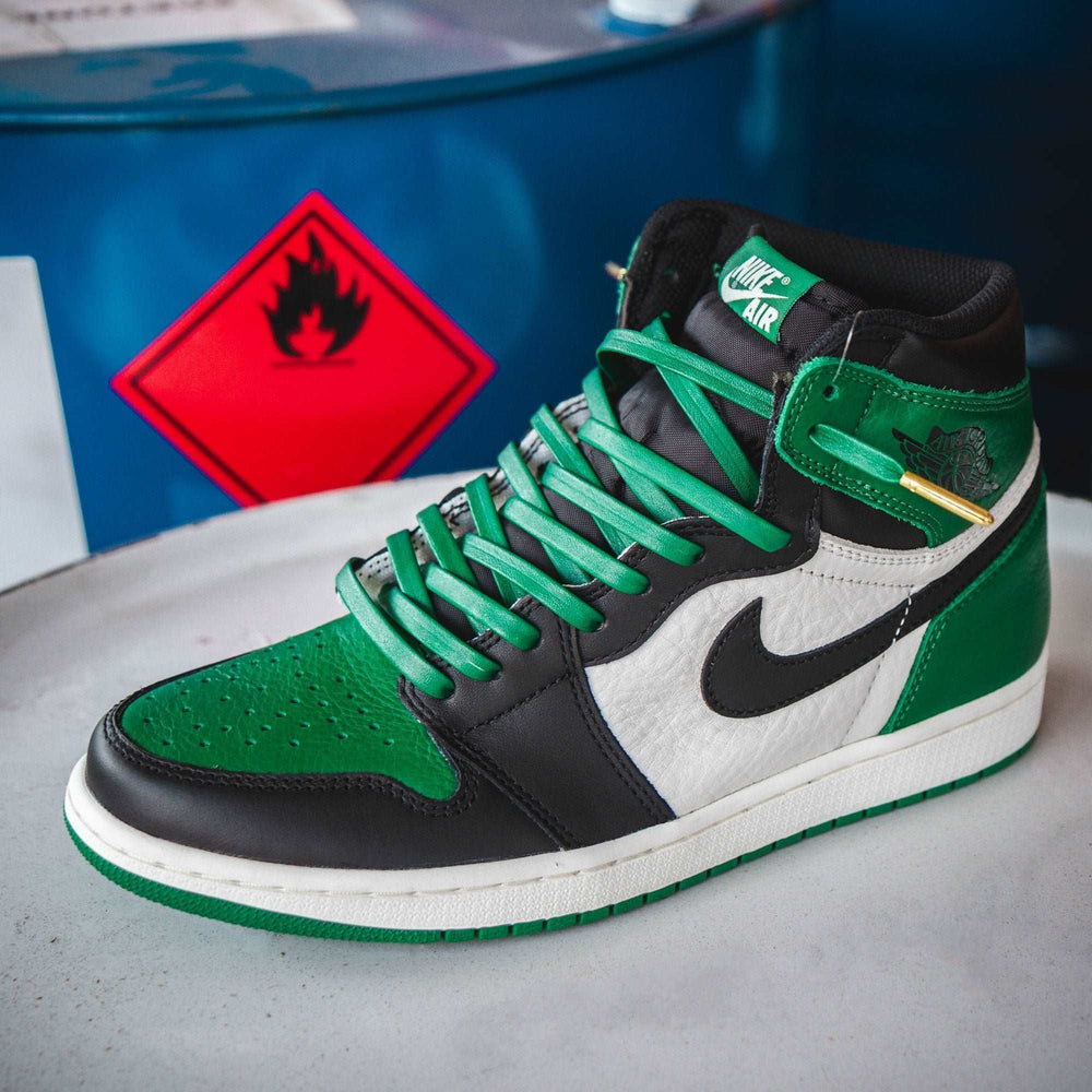 Kelly Green Luxury Leather Laces - Gold Plated - Lace Lab