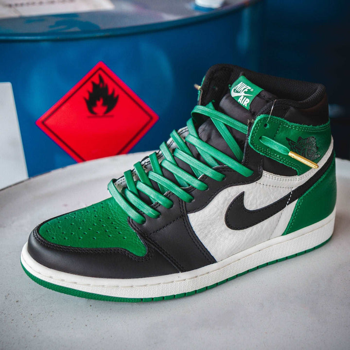 Kelly Green Luxury Leather Laces - Gold Plated - Lace Lab