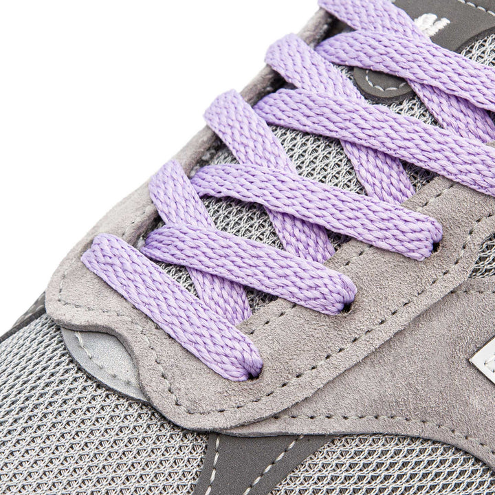 Flat Lilac Lace Lab Laces on shoes