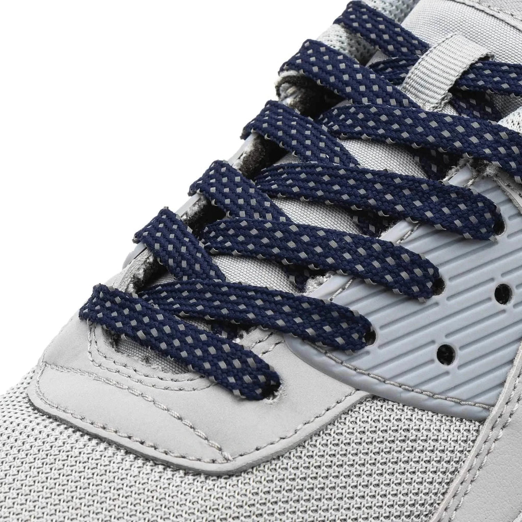 Navy Blue - Reflective Flat Laces 2.0