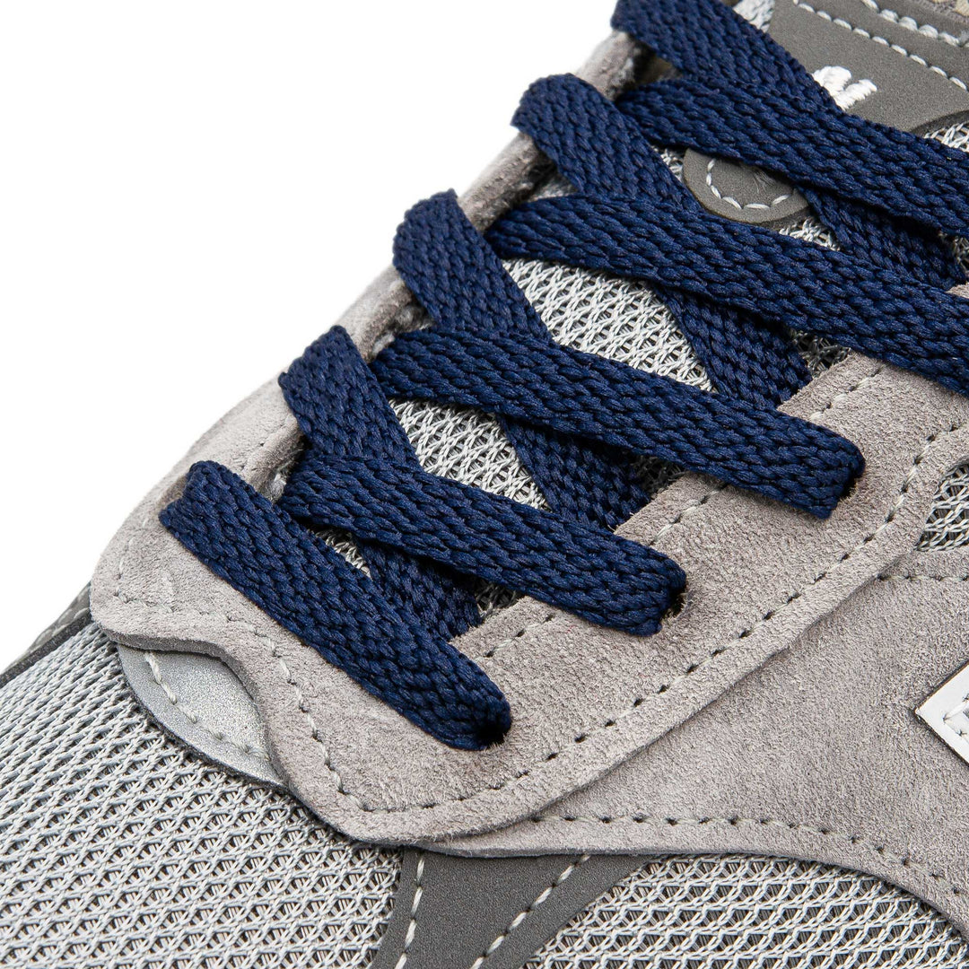 Flat Navy Blue Lace Lab Laces on shoes
