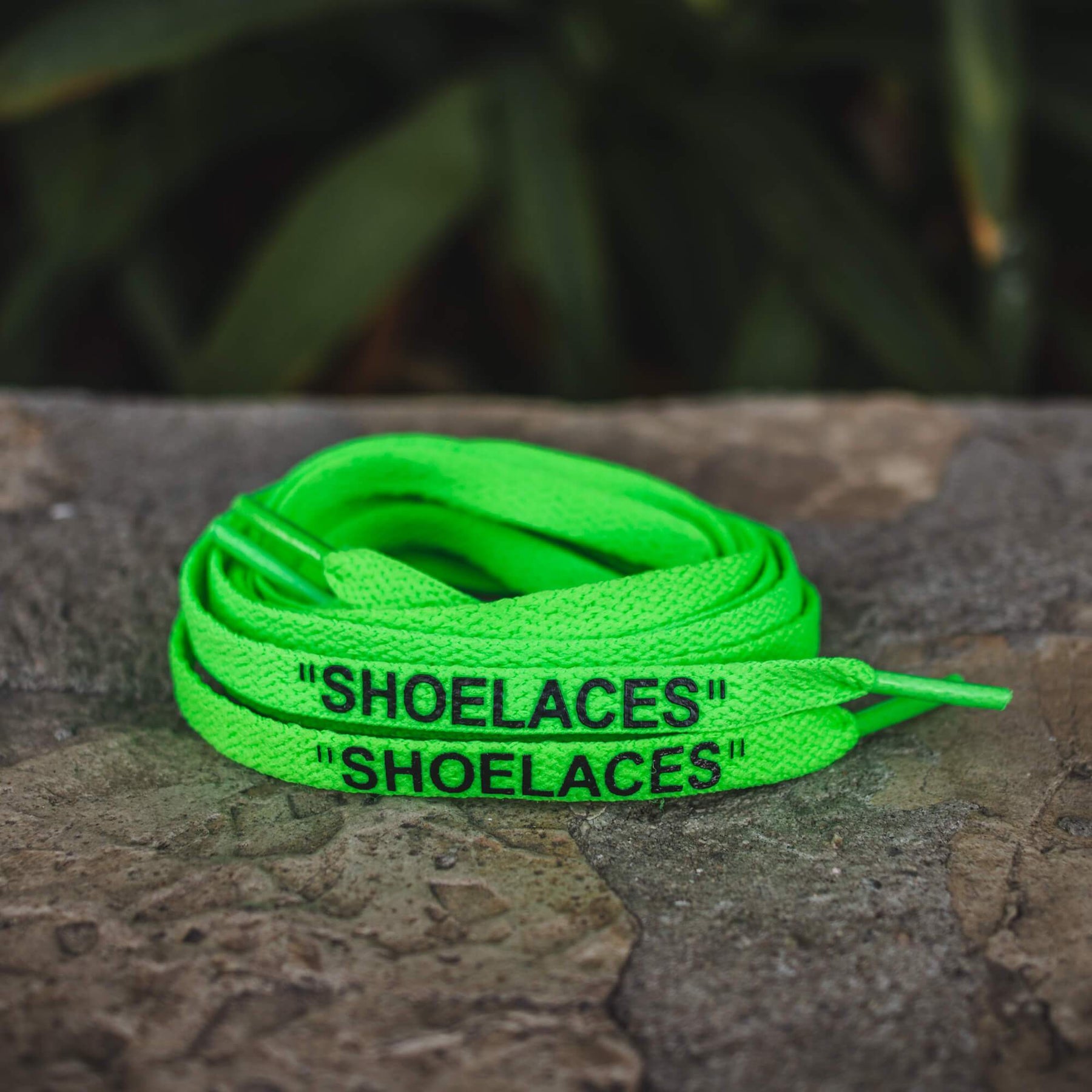 Bright green laces hotsell