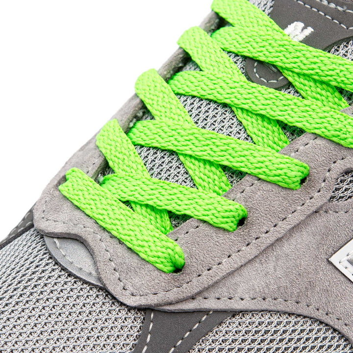 Flat Neon Green Lace Lab Laces on shoes