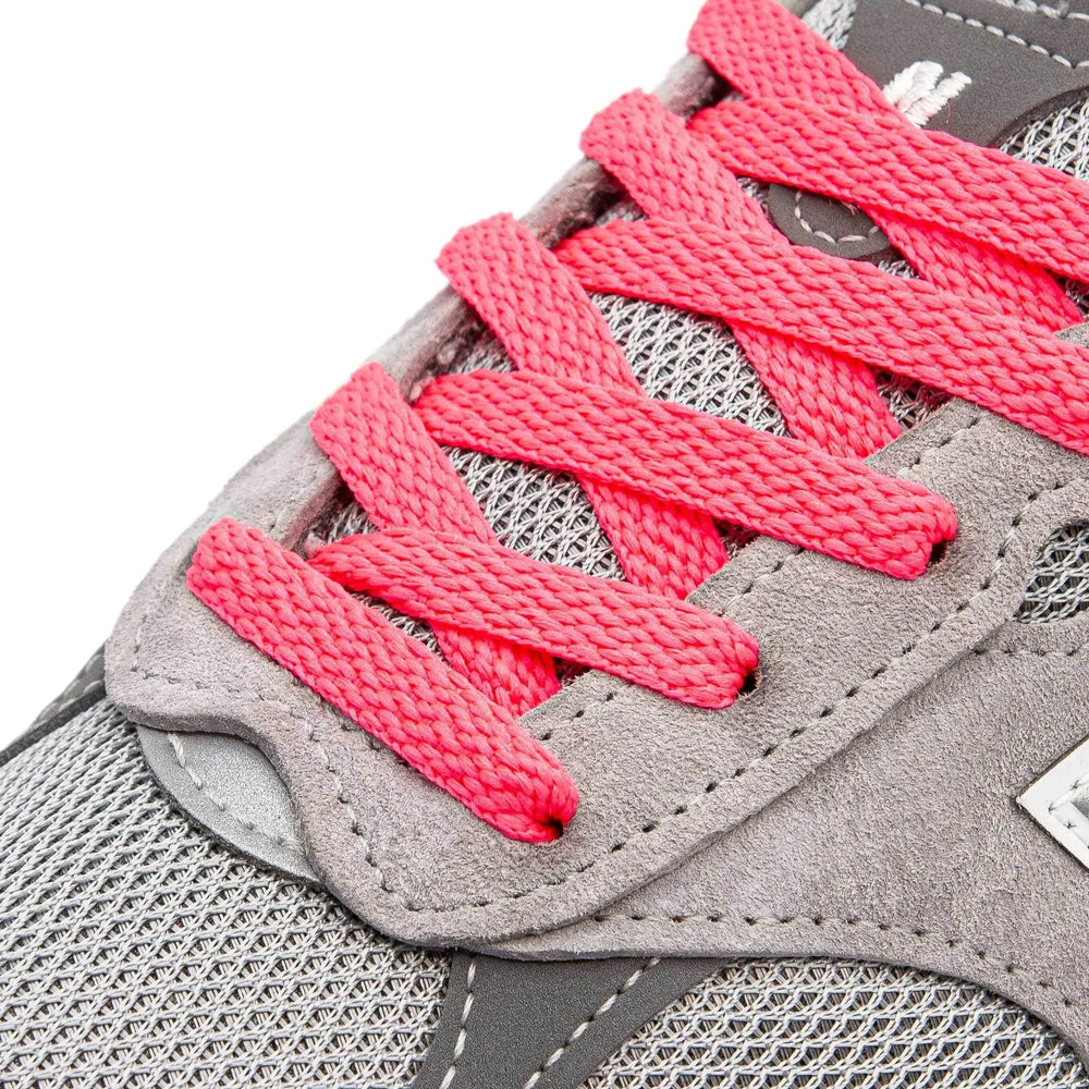 Neon Pink Flat Shoe Laces - Lace Lab